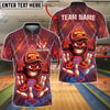 BlueJose Bowling And Pins Neon Bowling Life Cartoon Ball With Pins Customized Name 3D Shirt (4 Colors)