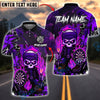 BlueJose Darts Flaming Skeleton Warrior Neon Customized Name, Team Name 3D Shirt (4 Colors)
