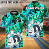 BlueJose Bowling & Pin Graffiti Art Customized Name, Team Name 3D Shirt (4 Colors)
