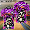 BlueJose Bowling & Pins Street Life Panda Graffiti Neon Flash Customized Name, Team Name 3D Shirt (4 Colors)