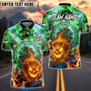 BlueJose Darts Dartboard Flaming Halloween Skull Lightning Personalized Name, Team Name Unisex Shirt (4 Colors)
