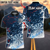 BlueJose Darts Dartboard Geometric Shatter Effect Multicolor Options Personalized Name Shirt (4 Colors)