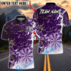 BlueJose Darts Dartboard Geometric Shatter Effect Multicolor Options Personalized Name Shirt (4 Colors)