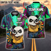 BlueJose Darts Fear The Panda Graffiti Style Personalized Name, Team Name Unisex Shirt (4 Colors)