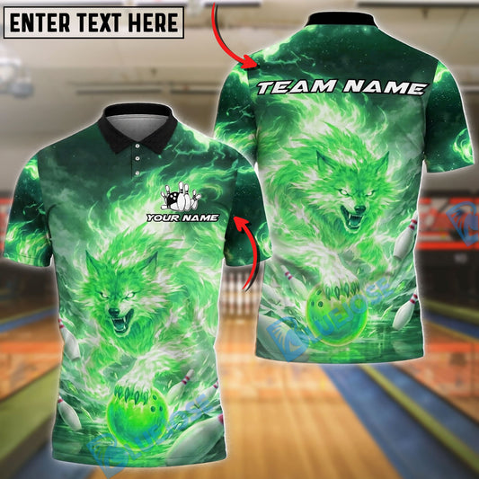 BlueJose Bowling And Pins Wolf Spirit Power Customized Name, Team Name 3D Shirt (4 Colors)