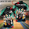 BlueJose Bowling Funny Ball And Pins Beer Drunk Customized Name, Team Name 3D Shirt (6 Colors)