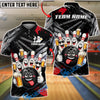 BlueJose Bowling Funny Ball And Pins Beer Drunk Customized Name, Team Name 3D Shirt (6 Colors)