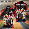 BlueJose Bowling Funny Ball And Pins Beer Drunk Customized Name, Team Name 3D Shirt (6 Colors)