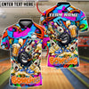 BlueJose Bowling And Pins Funny Beer Drunk Gang Customized Name, Team Name 3D Shirt (4 Colors)