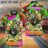 BlueJose Bowling And Pins Funny Beer Drunk Gang Customized Name, Team Name 3D Shirt (4 Colors)