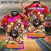 BlueJose Bowling And Pins Funny Beer Drunk Gang Customized Name, Team Name 3D Shirt (4 Colors)