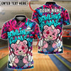 BlueJose Bowling And Pins Cute Horror Bear Graffiti Customized Name, Team Name 3D Shirt (4 Colors)
