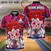 BlueJose Bowling And Pins Cute Horror Bear Graffiti Customized Name, Team Name 3D Shirt (4 Colors)