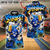 BlueJose Bowling And Pins Strike Boom Good Time Cartoon Beer Party Customized Name, Team Name 3D Shirt (4 Colors)