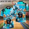 BlueJose Bowling And Pins Bad Attitude Cartoon Beer Party Gang Customized Name, Team Name 3D Shirt (4 Colors)
