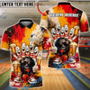 BlueJose Bowling And Pins Bad Attitude Cartoon Beer Party Gang Customized Name, Team Name 3D Shirt (4 Colors)