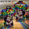BlueJose Bowling And Pins Neon Rainbow Cute Monkey Customized Name, Team Name 3D Shirt (2 Colors)
