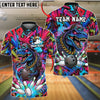 BlueJose Bowling And Pins Dinosaur Graffiti Street Art Customized Name, Team Name 3D Shirt (4 Colors)