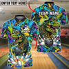 BlueJose Bowling And Pins Dinosaur Graffiti Street Art Customized Name, Team Name 3D Shirt (4 Colors)