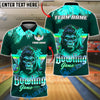 BlueJose Bowling And Pins Synthwave Gorilla Retro Neon Customized Name, Team Name 3D Shirt (6 Colors)