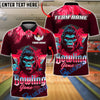 BlueJose Bowling And Pins Synthwave Gorilla Retro Neon Customized Name, Team Name 3D Shirt (6 Colors)