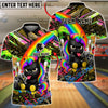BlueJose Bowling And Pins Rainbow Black Unicorn Punk Customized Name, Team Name 3D Shirt (6 Colors)