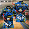 BlueJose Bowling And Pins Graffiti Eagle USA Flag Bowling Game Customized Name, Team Name 3D Shirt (4 Colors)