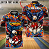 BlueJose Bowling And Pins Graffiti Eagle USA Flag Bowling Game Customized Name, Team Name 3D Shirt (4 Colors)