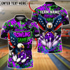 BlueJose Bowling And Pins Graffiti Eagle USA Flag Bowling Game Customized Name, Team Name 3D Shirt (4 Colors)
