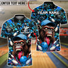 BlueJose Bowling And Pins Gorilla Wild Strike Graffiti Street Art Customized Name, Team Name 3D Shirt (4 Colors)