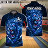 BlueJose Bowling Galaxy Lion Neon Lightning Customized Name, Team Name 3D Shirt (4 Colors)