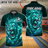 BlueJose Bowling Galaxy Lion Neon Lightning Customized Name, Team Name 3D Shirt (4 Colors)