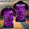 BlueJose Bowling Galaxy Lion Neon Lightning Customized Name, Team Name 3D Shirt (4 Colors)