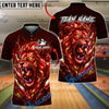 BlueJose Bowling Galaxy Lion Neon Lightning Customized Name, Team Name 3D Shirt (4 Colors)