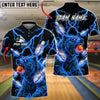 BlueJose Bowling Bear Neon Lightning Power Customized Name, Team Name 3D Shirt (4 Colors)