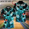 BlueJose Bowling Bear Neon Lightning Power Customized Name, Team Name 3D Shirt (4 Colors)