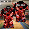 BlueJose Bowling Bear Neon Lightning Power Customized Name, Team Name 3D Shirt (4 Colors)