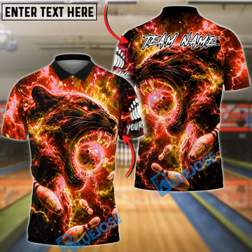BlueJose Bowling Black Panther Neon Lightning Galaxy Customized Name, Team Name 3D Shirt (4 Colors)