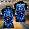 BlueJose Bowling Wolf Neon Lightning Customized Name, Team Name 3D Shirt (4 Colors)