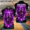 BlueJose Bowling Wolf Neon Lightning Customized Name, Team Name 3D Shirt (4 Colors)