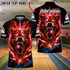BlueJose Bowling Wolf Neon Lightning Customized Name, Team Name 3D Shirt (4 Colors)