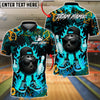 BlueJose Bowling And Pins Graffiti Cool Ball Fire Customized Name, Team Name 3D Shirt (4 Colors)