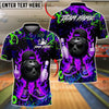 BlueJose Bowling And Pins Graffiti Cool Ball Fire Customized Name, Team Name 3D Shirt (4 Colors)