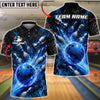 BlueJose Bowling And Pins Fire Explosion Domination Customized Name, Team Name 3D Shirt (4 Colors)