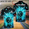 BlueJose Bowling And Pins Flaming Inferno Strike Customized Name, Team Name 3D Shirt (4 Colors)