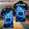 BlueJose Bowling And Pins Fireball Explosive Power Customized Name, Team Name 3D Shirt (4 Colors)