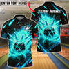 BlueJose Bowling And Pins Fireball Explosive Power Customized Name, Team Name 3D Shirt (4 Colors)