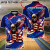 BlueJose USA Flag Bowling Eagle Thunder Energy Customized Name, Team Name 3D Shirt