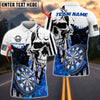 BlueJose Darts Skull Splash Personalized Name, Team Name Unisex Shirt (4 Colors)