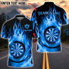 BlueJose Darts Flame Vortex Dartboard Multicolor Options Personalized Name Shirt (6 Colors)